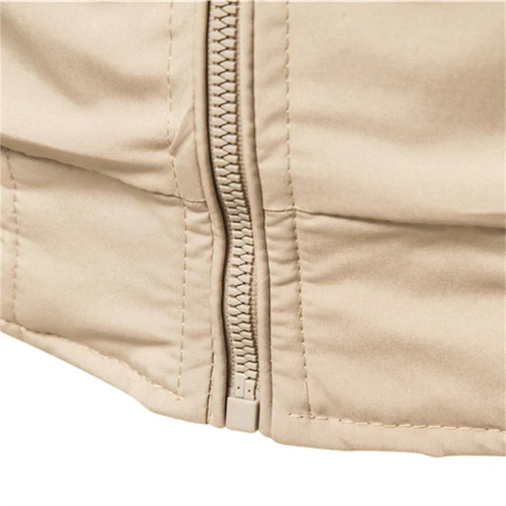 Rosie | Sleek Men's Navy Bomber Jacket With Striped Trim