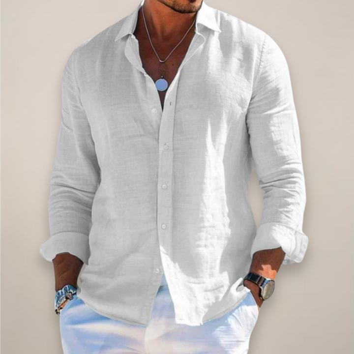 Montgomery | Effortless Long Sleeve Button Up Linen Shirt Men