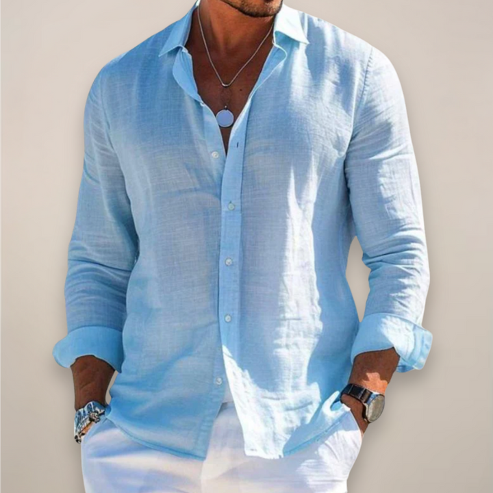 Montgomery | Effortless Long Sleeve Button Up Linen Shirt Men