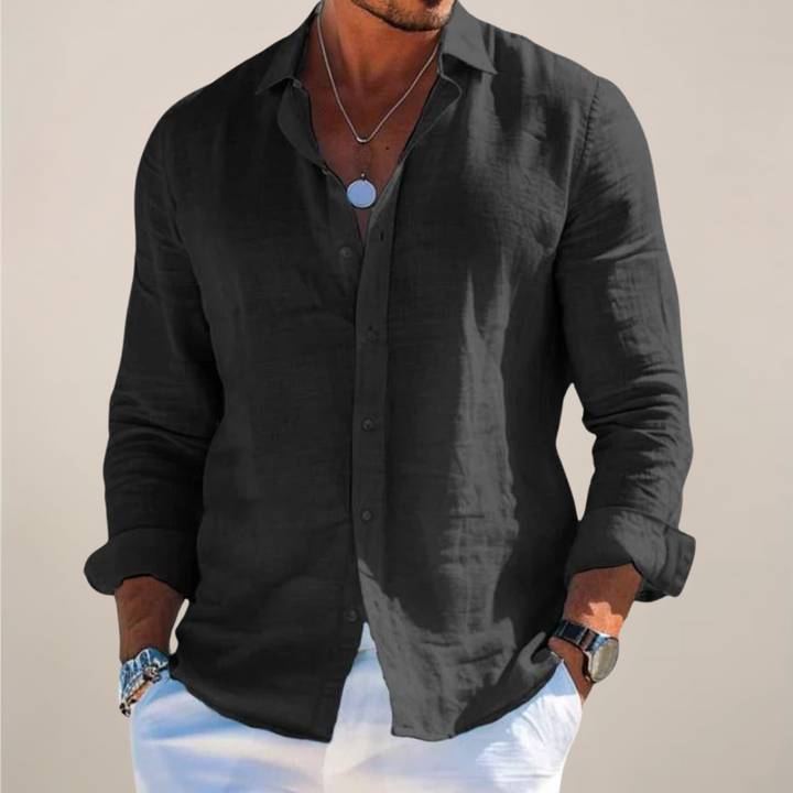 Montgomery | Effortless Long Sleeve Button Up Linen Shirt Men