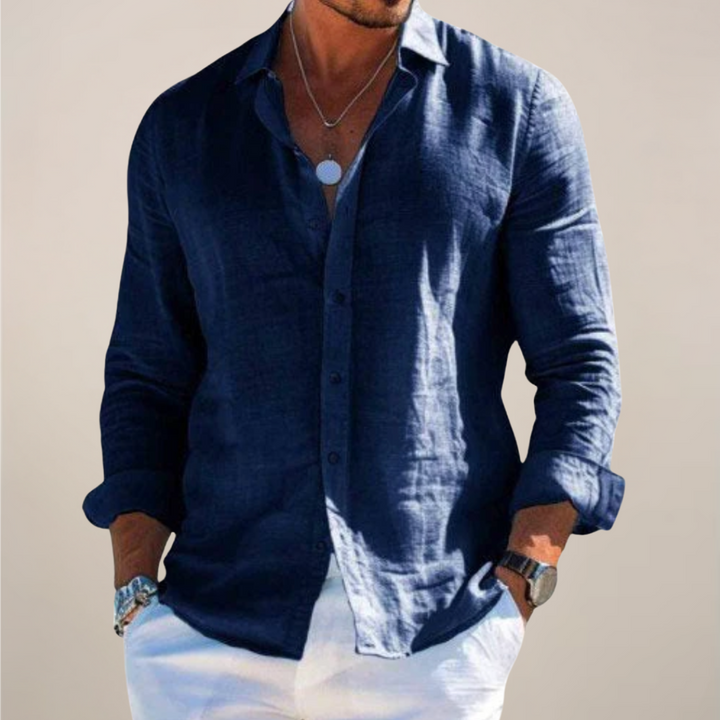 Montgomery | Effortless Long Sleeve Button Up Linen Shirt Men