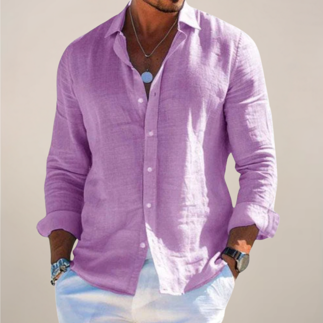 Montgomery | Effortless Long Sleeve Button Up Linen Shirt Men