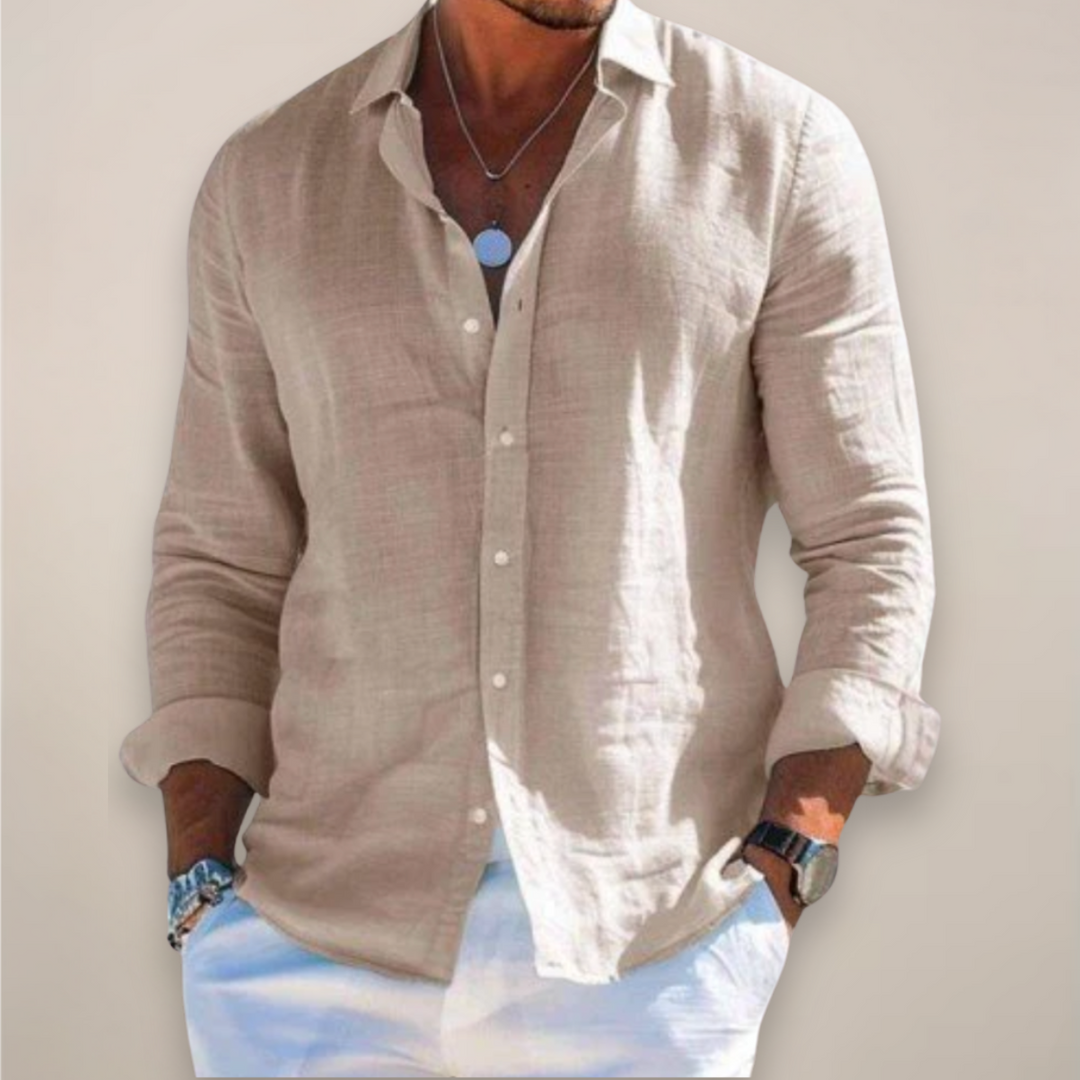 Montgomery | Effortless Long Sleeve Button Up Linen Shirt Men