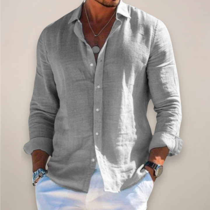 Montgomery | Effortless Long Sleeve Button Up Linen Shirt Men
