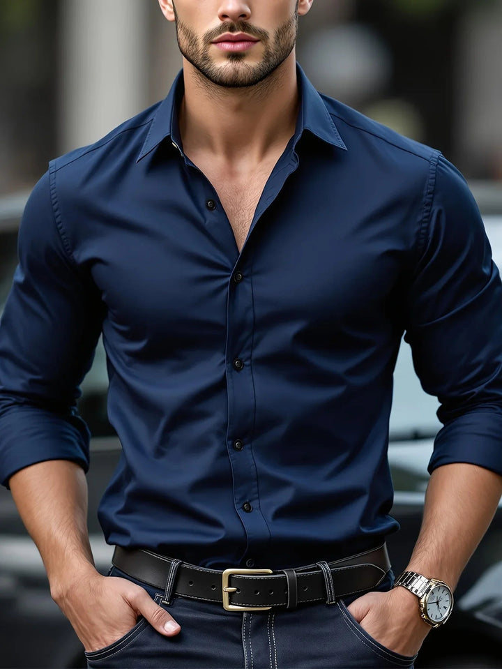 Harper | Sleek Long Sleeve Stretch Fit Business Casual Shirt