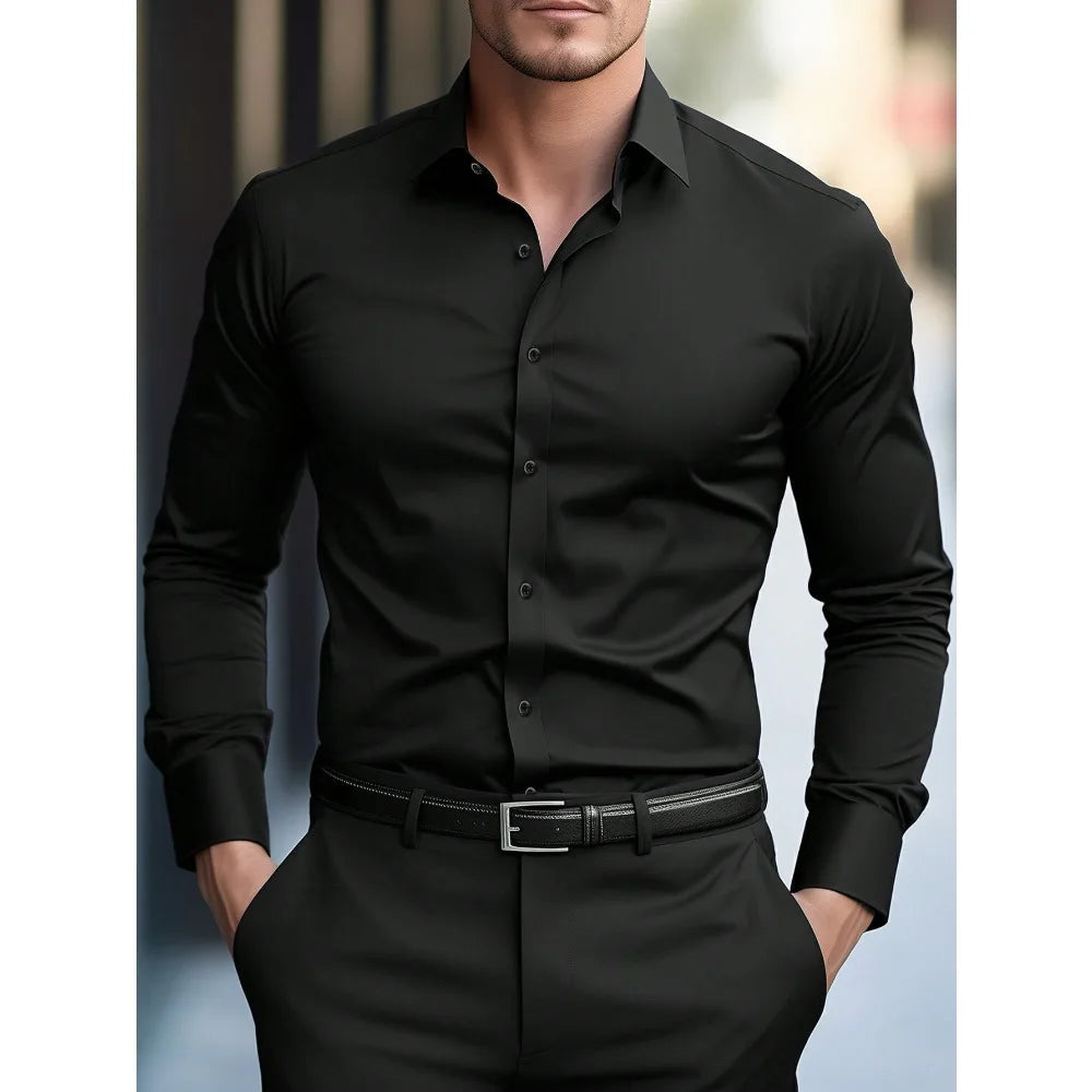 Harper | Sleek Long Sleeve Stretch Fit Business Casual Shirt