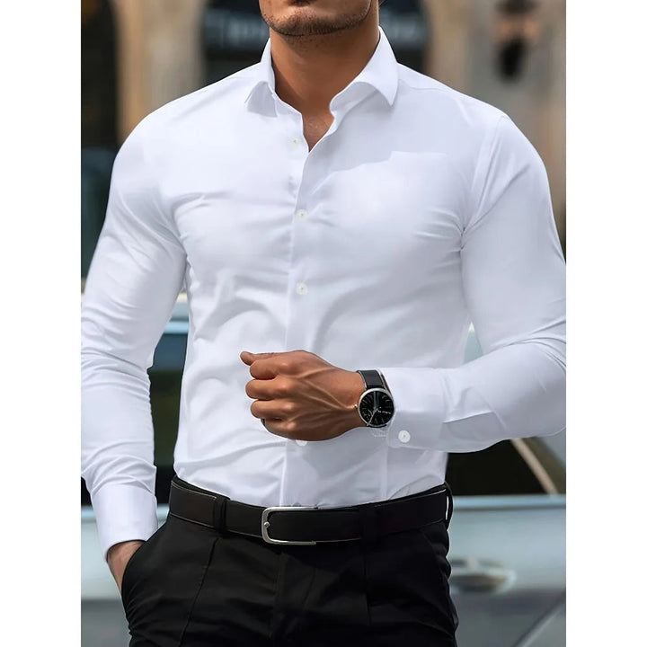 Harper | Sleek Long Sleeve Stretch Fit Business Casual Shirt