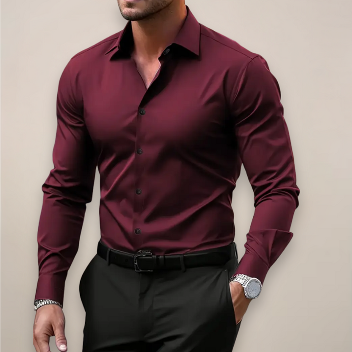 Jude | Sleek Long Sleeve Button-Up Dress Shirt Men