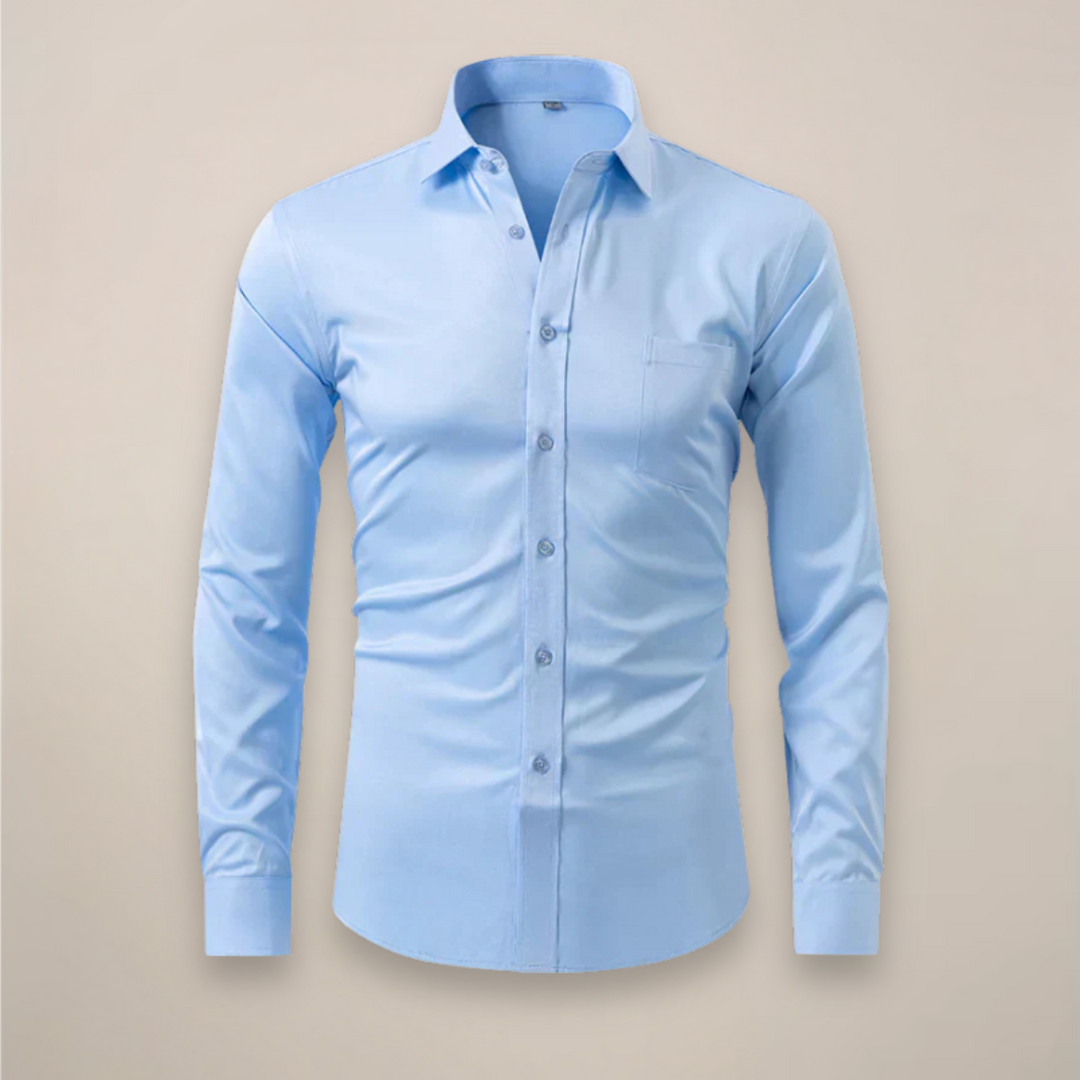 Harrison | Classic White Long Sleeve Button Up Dress Shirt Men