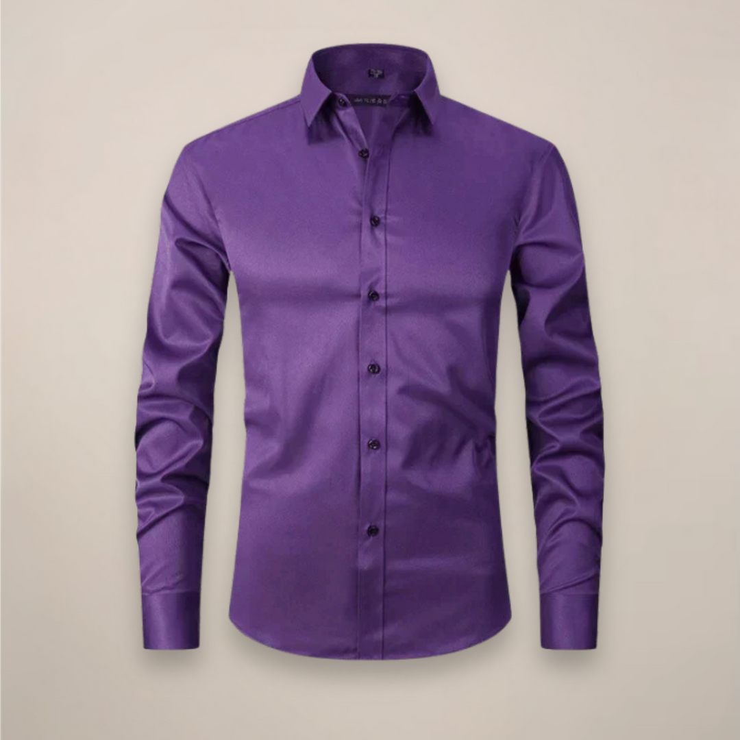 Harrison | Classic White Long Sleeve Button Up Dress Shirt Men