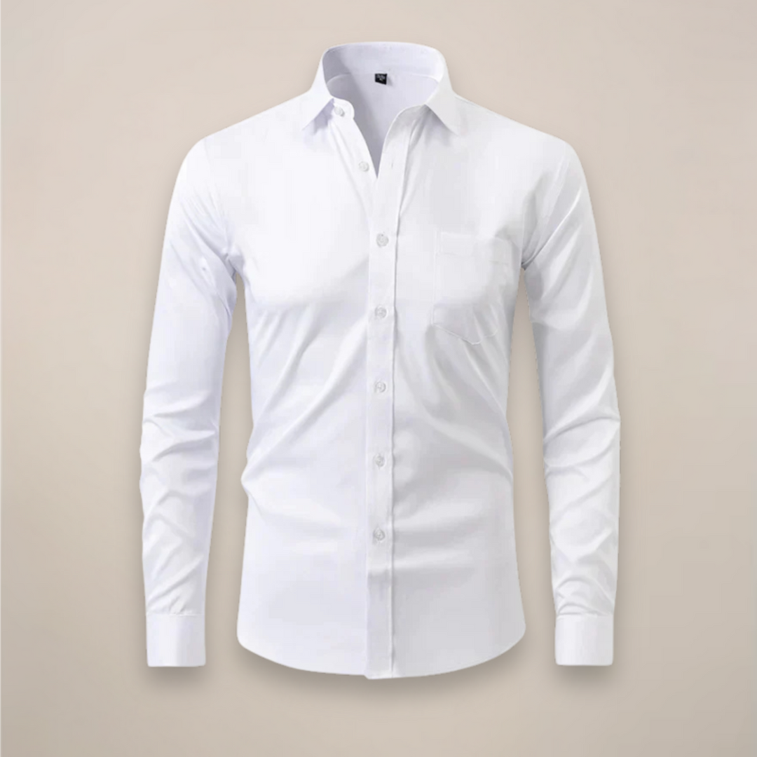 Harrison | Classic White Long Sleeve Button Up Dress Shirt Men
