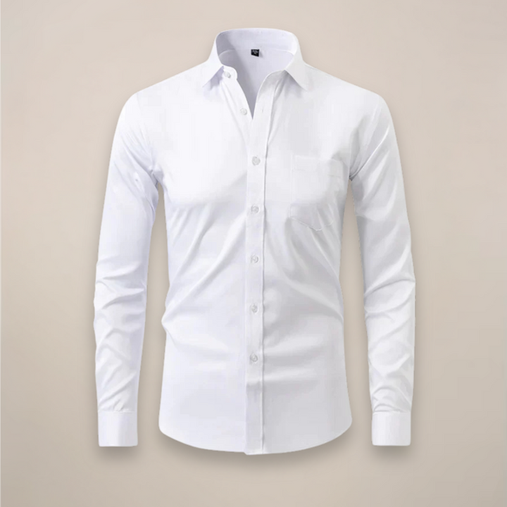 Harrison | Classic White Long Sleeve Button Up Dress Shirt Men