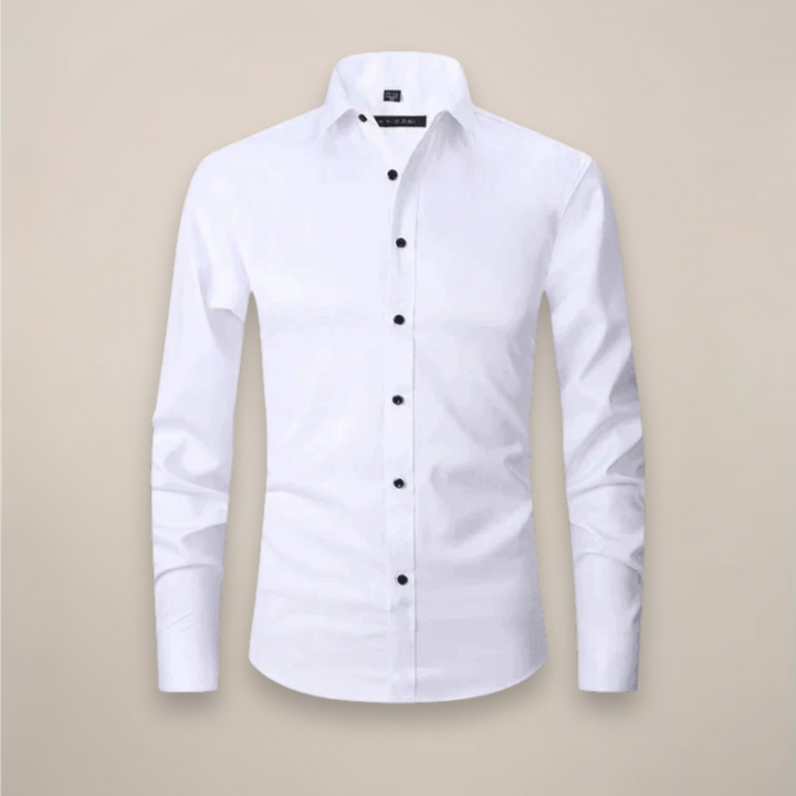 Harrison | Classic White Long Sleeve Button Up Dress Shirt Men