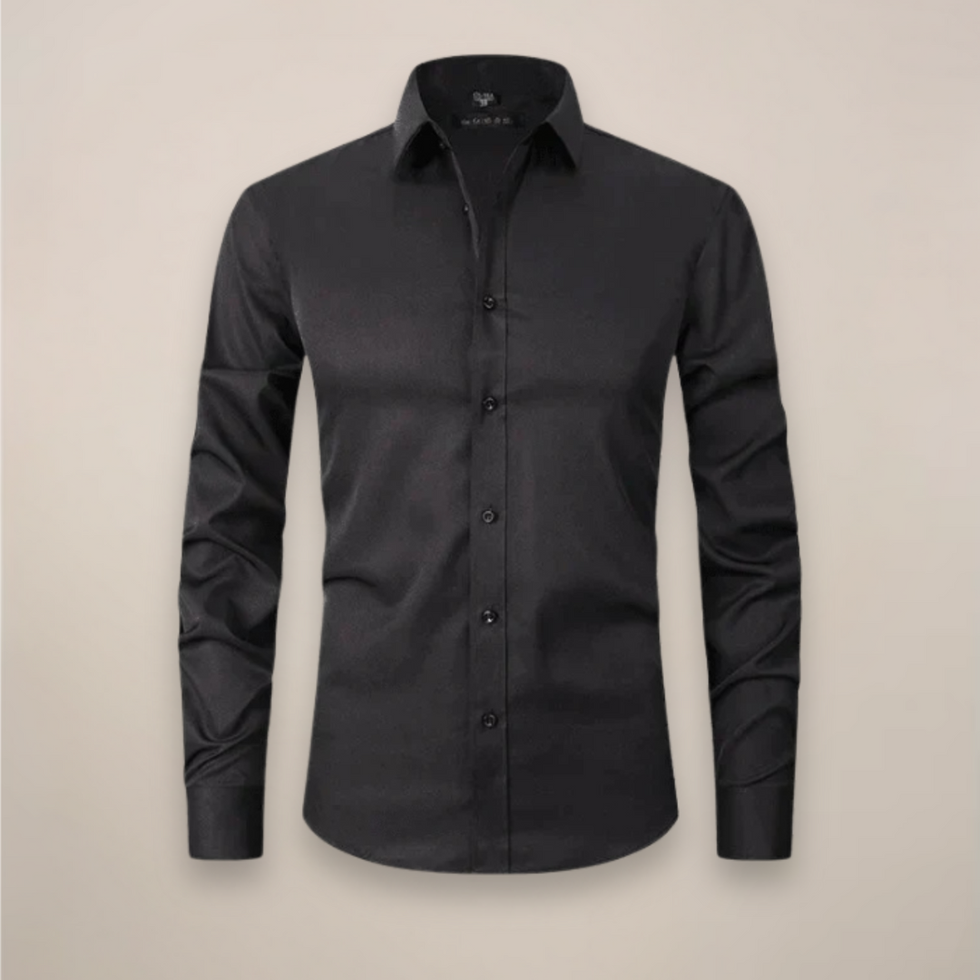 Men’s Long-Sleeved Shirt – Classic Structured Fit with Wrinkle-Free Finish