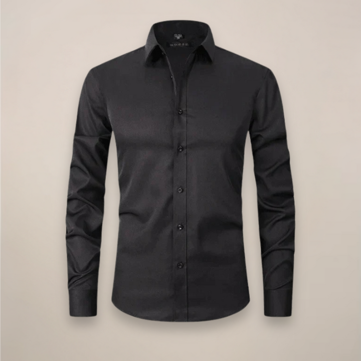 Men’s Long-Sleeved Shirt – Classic Structured Fit with Wrinkle-Free Finish