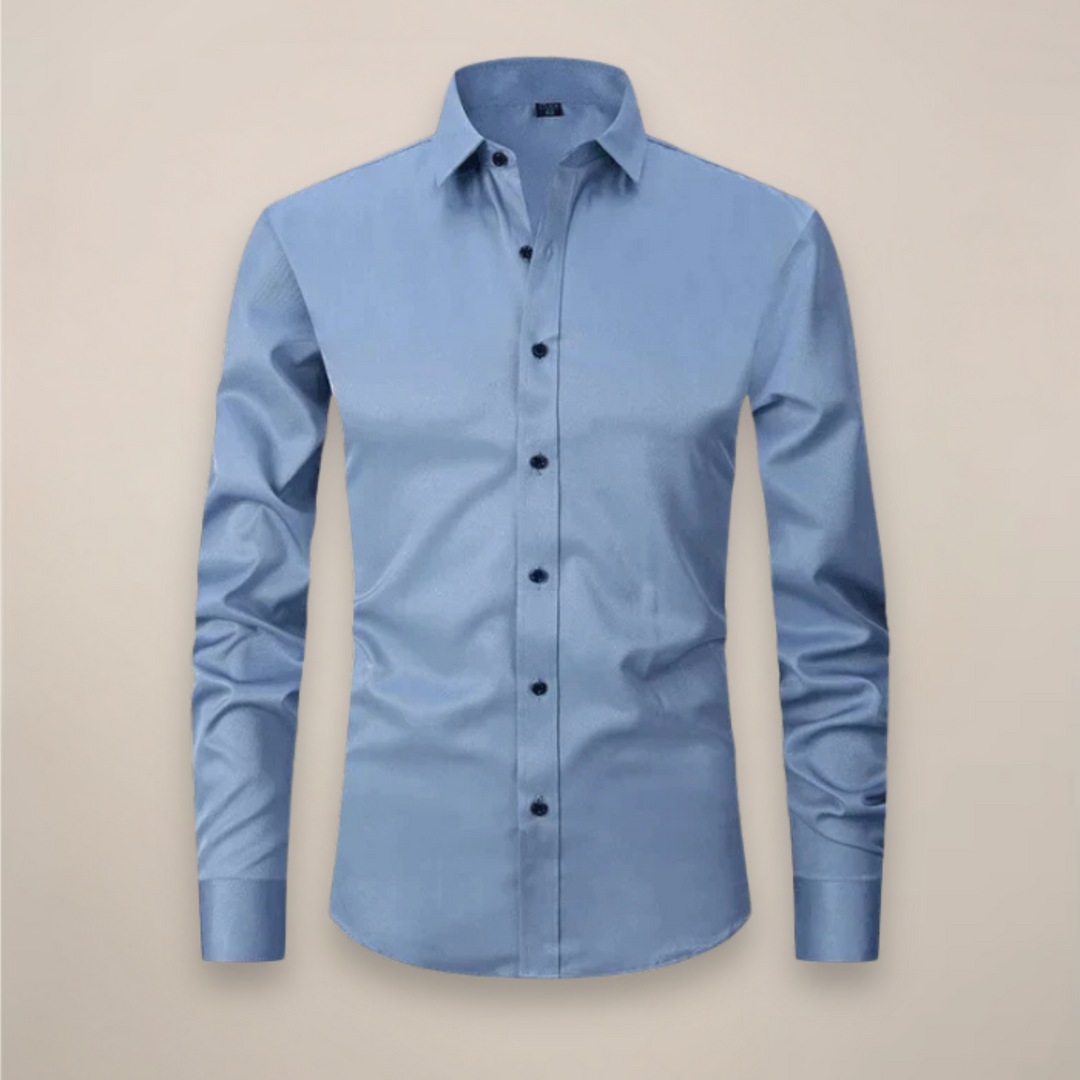 Harrison | Classic White Long Sleeve Button Up Dress Shirt Men