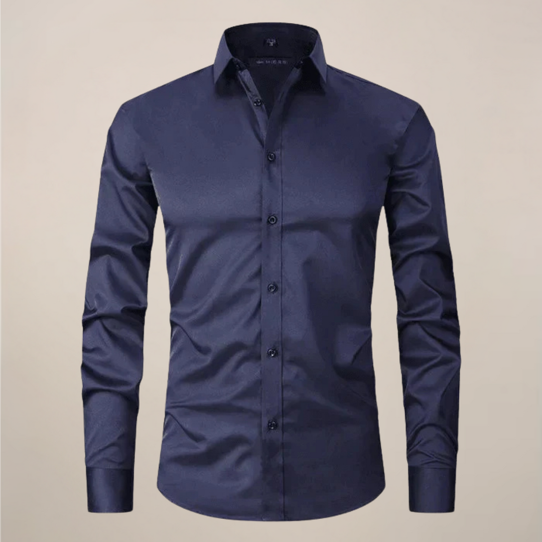 Harrison | Classic White Long Sleeve Button Up Dress Shirt Men