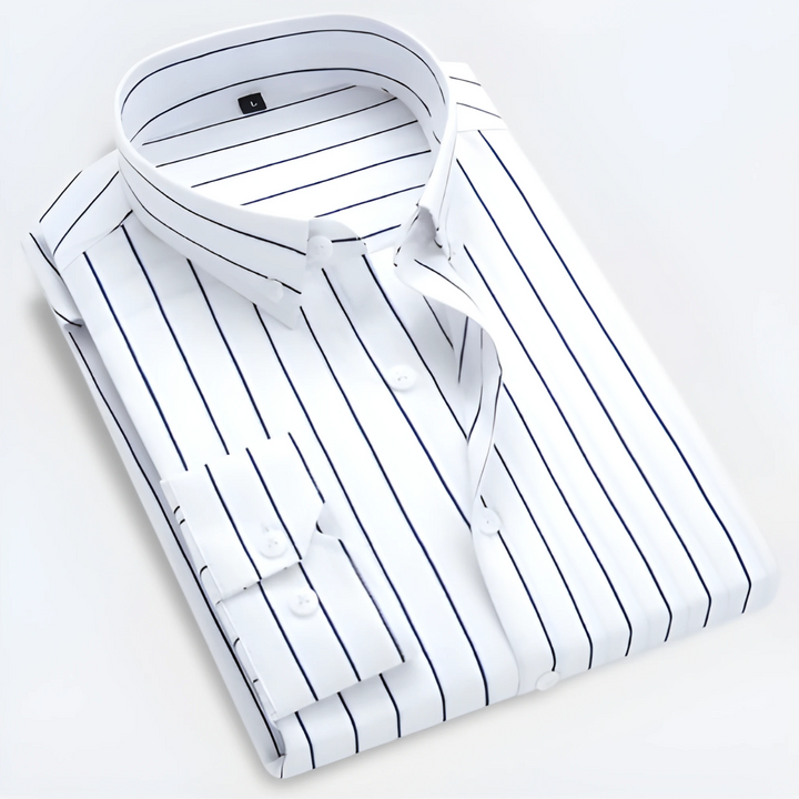 Meridian | Elegant Striped Button-Up Long Sleeve Shirt Men