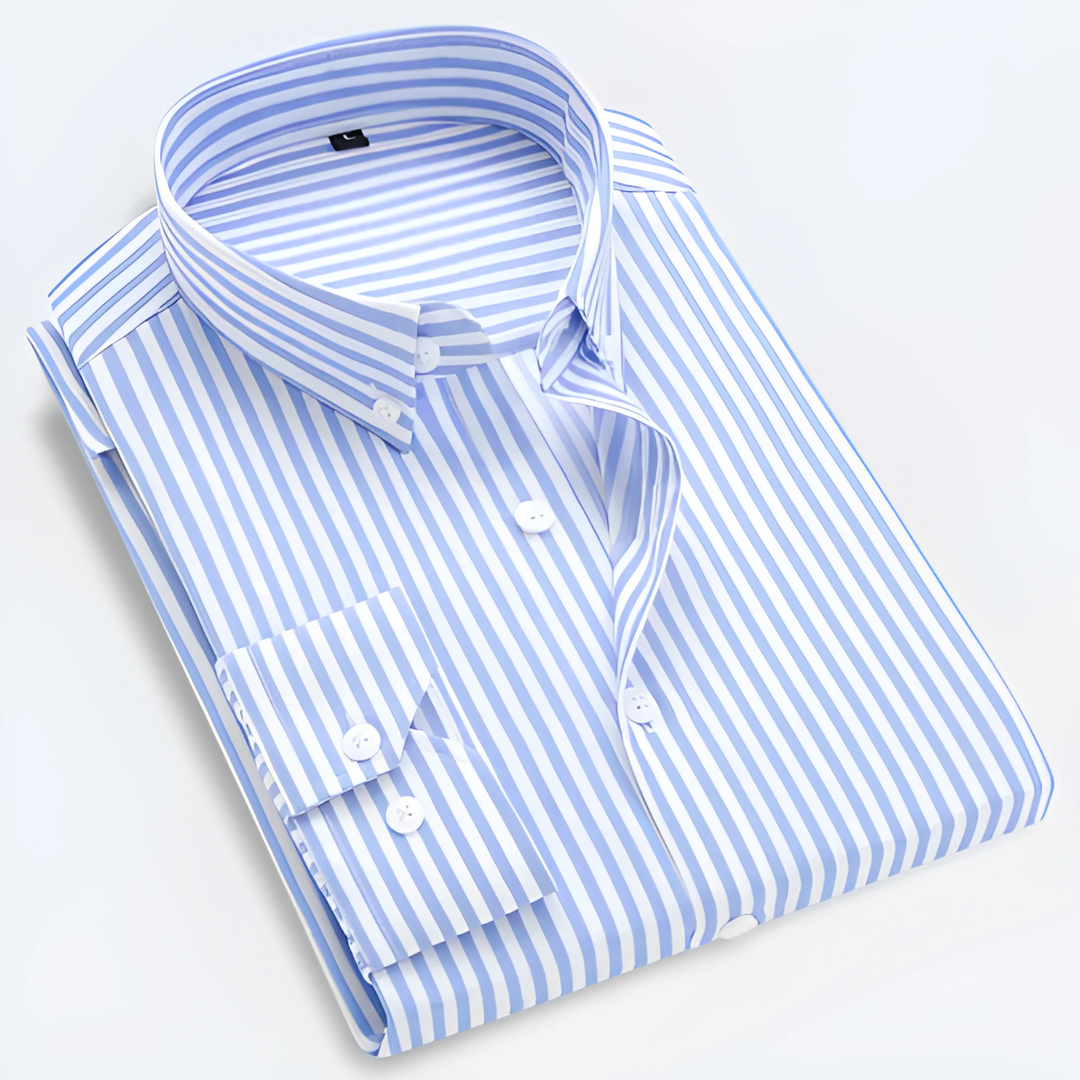 Meridian | Elegant Striped Button-Up Long Sleeve Shirt Men