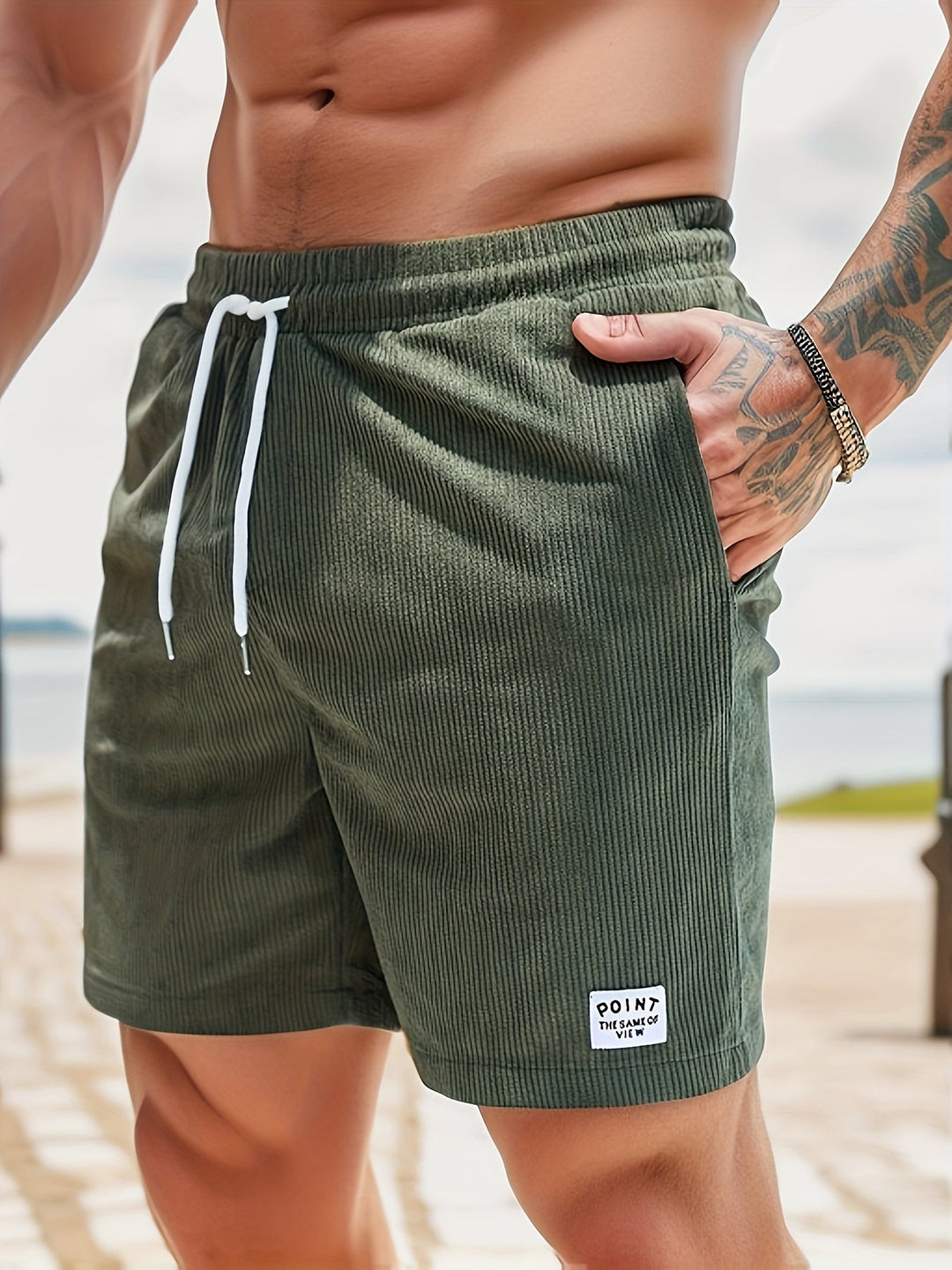 Zoe | Stylish Corduroy Swim Shorts With Drawstring