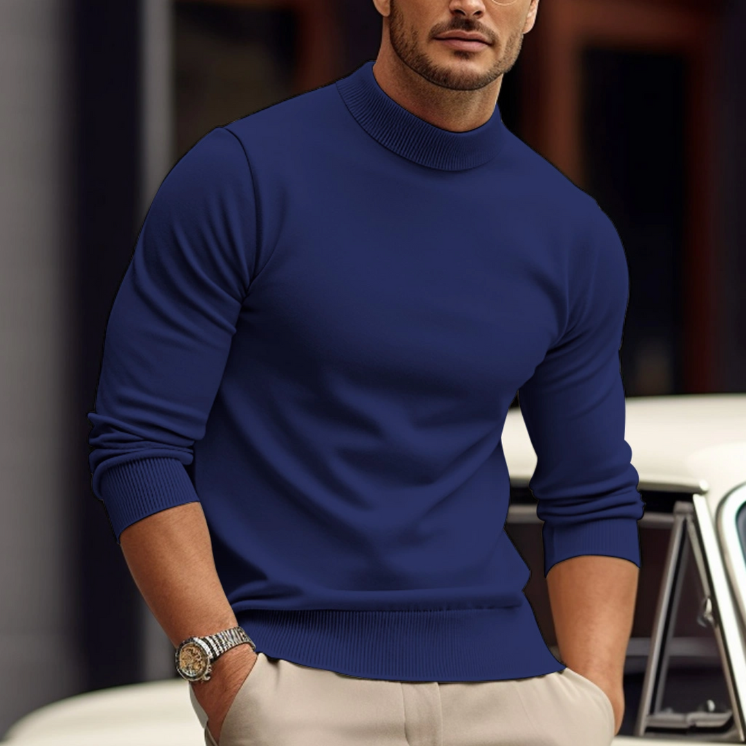 Beatrice | Elegant Mock Neck Pullover Sweater For Men
