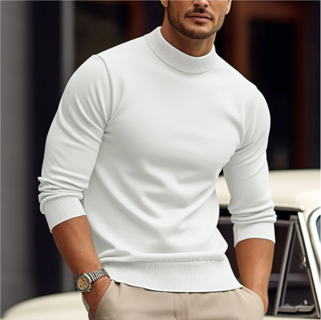 Beatrice | Elegant Mock Neck Pullover Sweater For Men