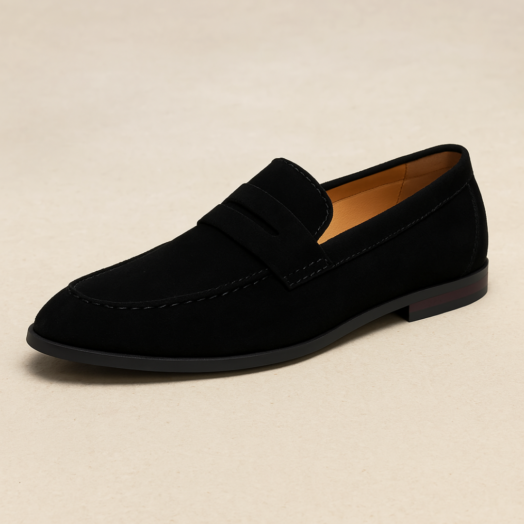 Elena | Stylish Brown Suede Penny Loafers For Men