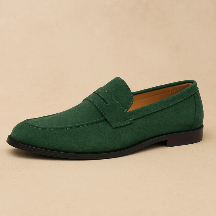Elena | Stylish Brown Suede Penny Loafers For Men