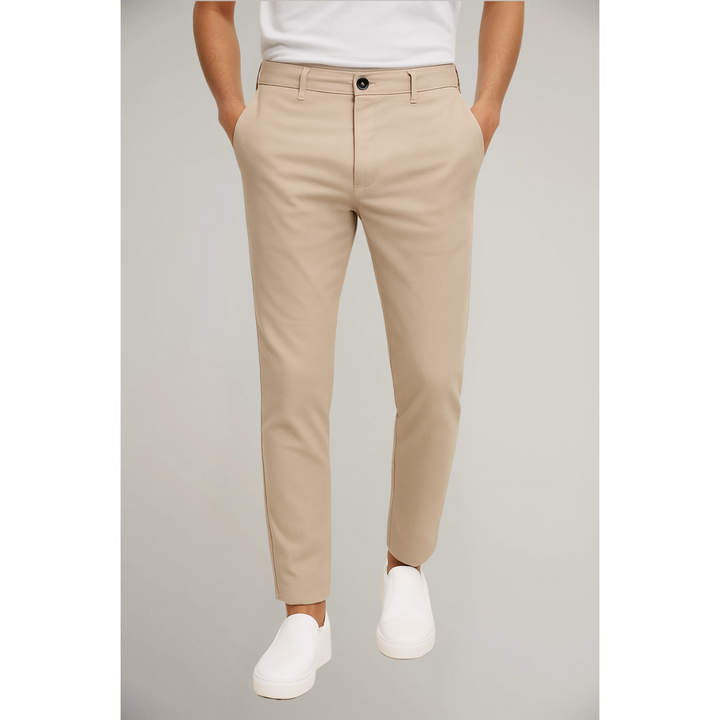 Kenton | Sleek Burgundy Flat-Front Tailored Trousers Men