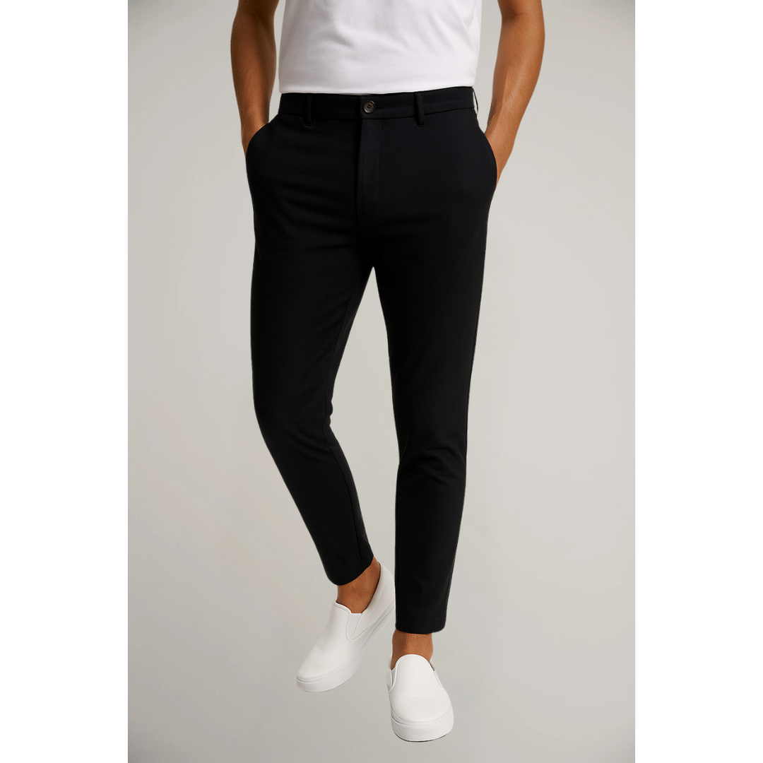 Kenton | Sleek Burgundy Flat-Front Tailored Trousers Men