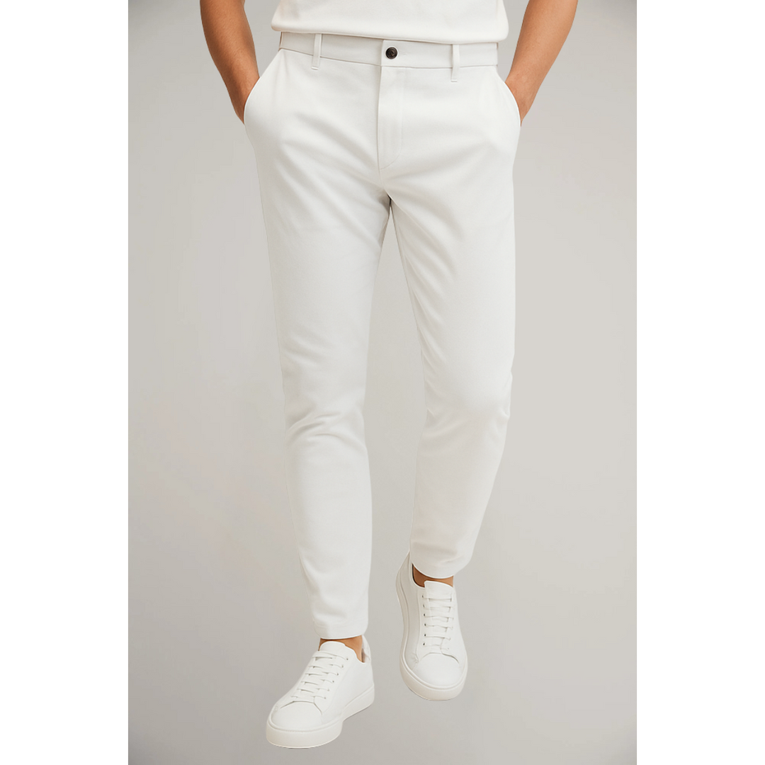 Kenton | Sleek Burgundy Flat-Front Tailored Trousers Men