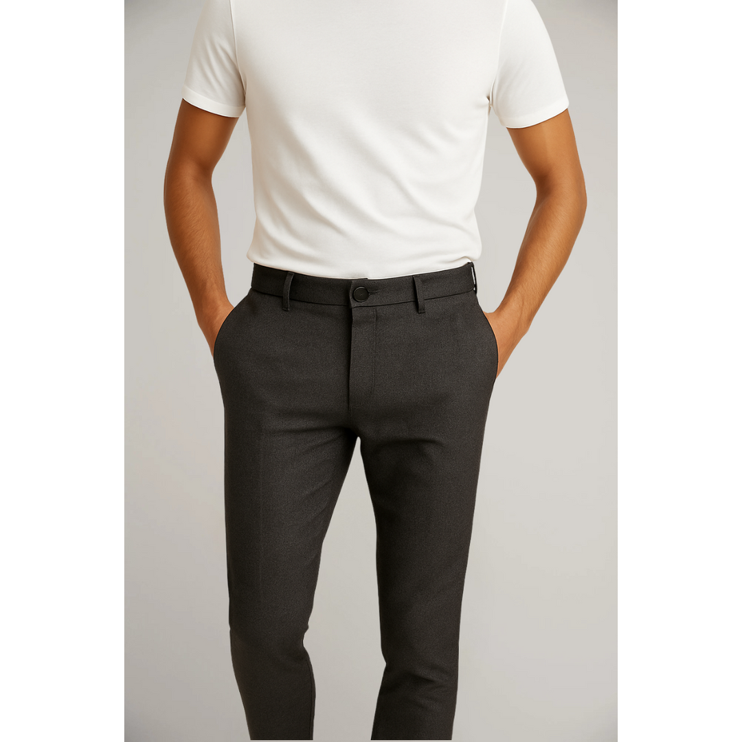 Kenton | Sleek Burgundy Flat-Front Tailored Trousers Men