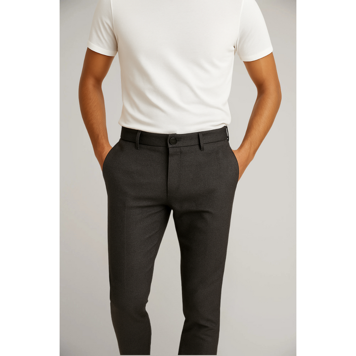 Kenton | Sleek Burgundy Flat-Front Tailored Trousers Men