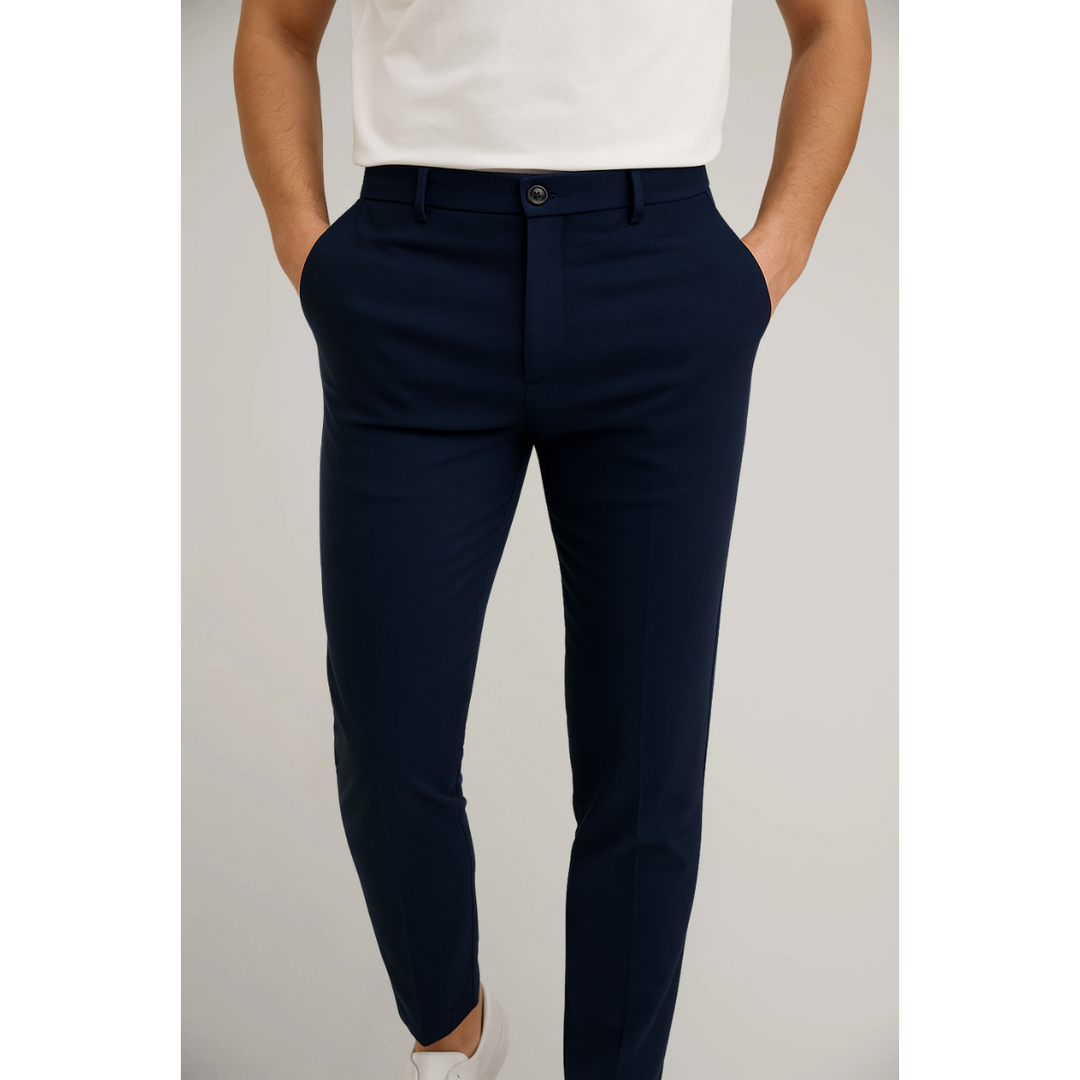 Kenton | Sleek Burgundy Flat-Front Tailored Trousers Men