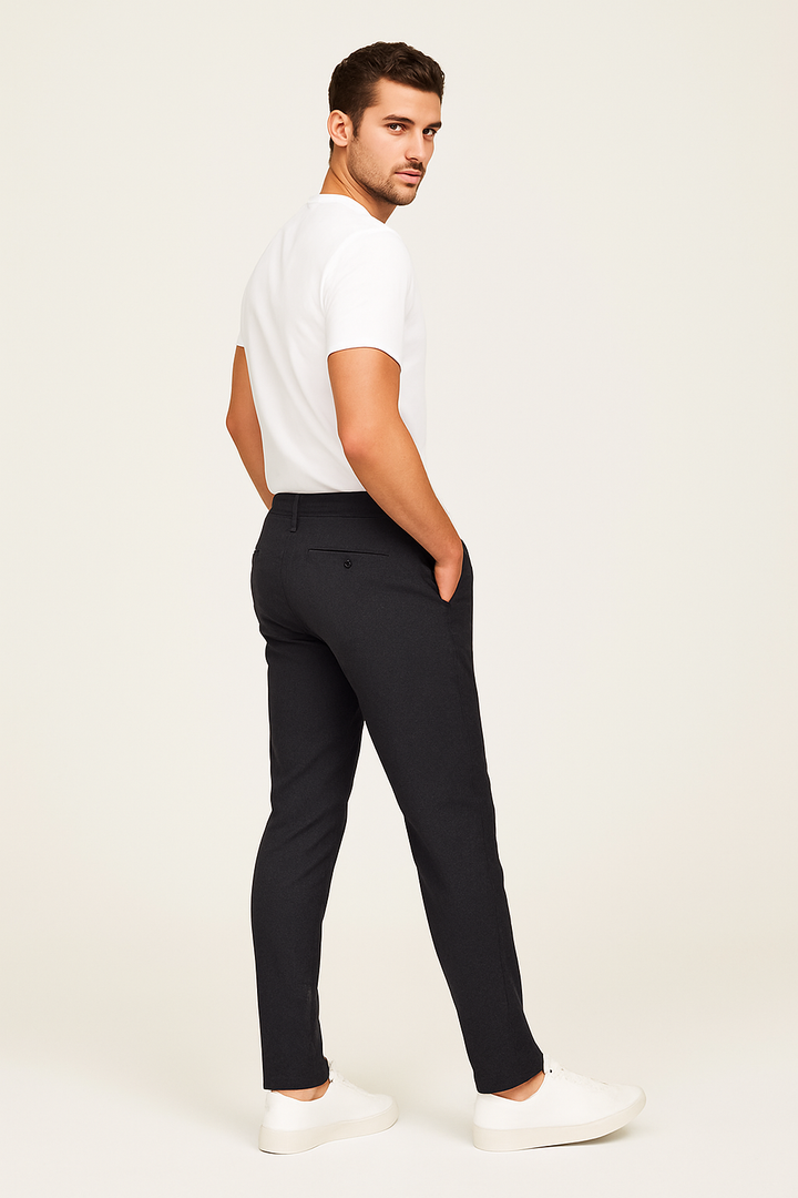 Kenton | Sleek Burgundy Flat-Front Tailored Trousers Men
