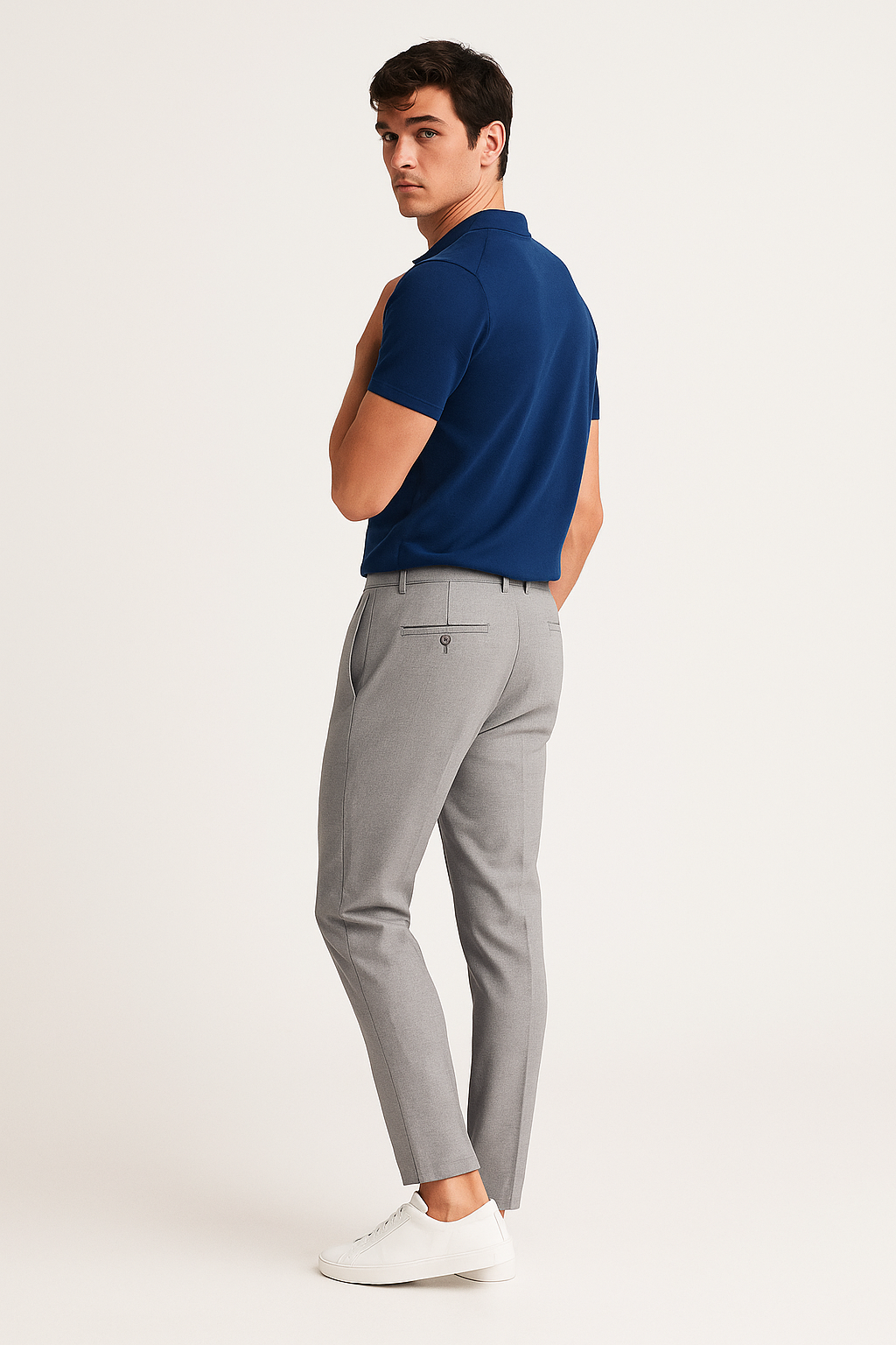 Kenton | Sleek Burgundy Flat-Front Tailored Trousers Men