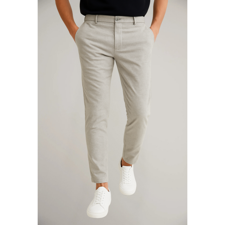 Kenton | Sleek Burgundy Flat-Front Tailored Trousers Men