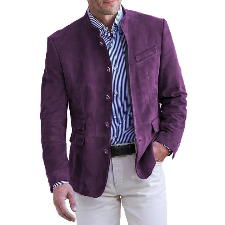 Imogen | Stylish Stand Collar Suede Blazer For Men