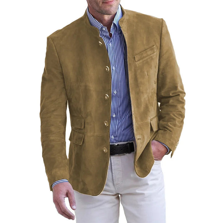 Imogen | Stylish Stand Collar Suede Blazer For Men