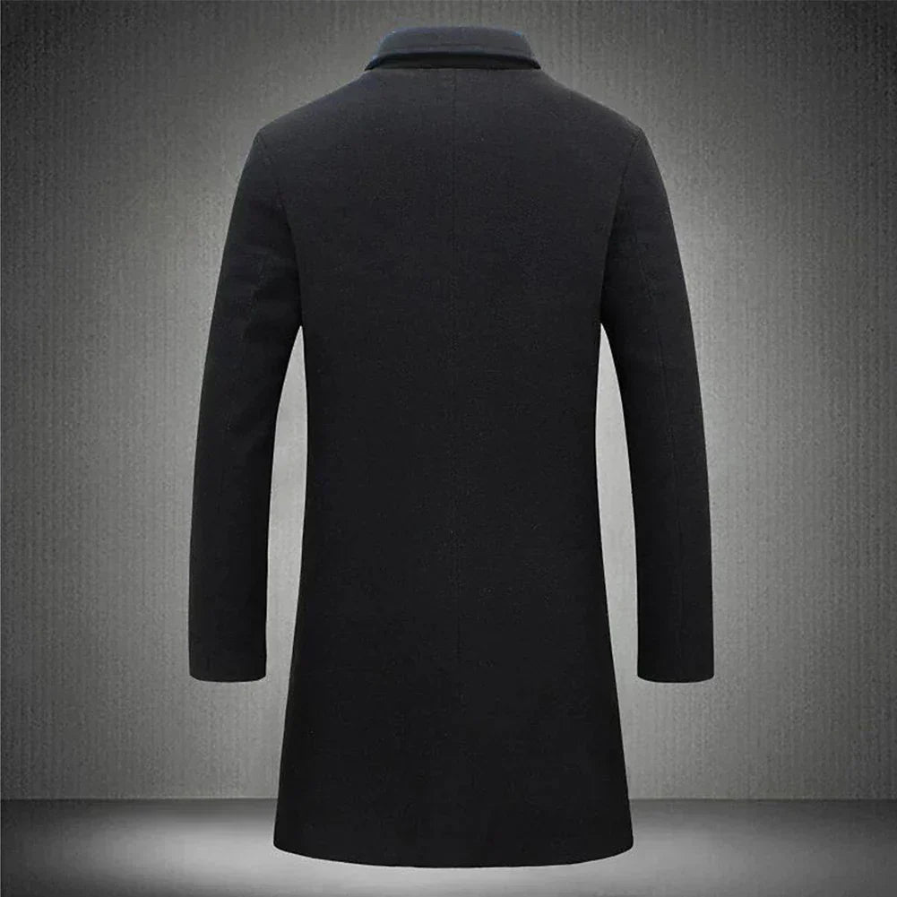 Violet | Elegant Men's Tailored Wool Overcoat Long Silhouette