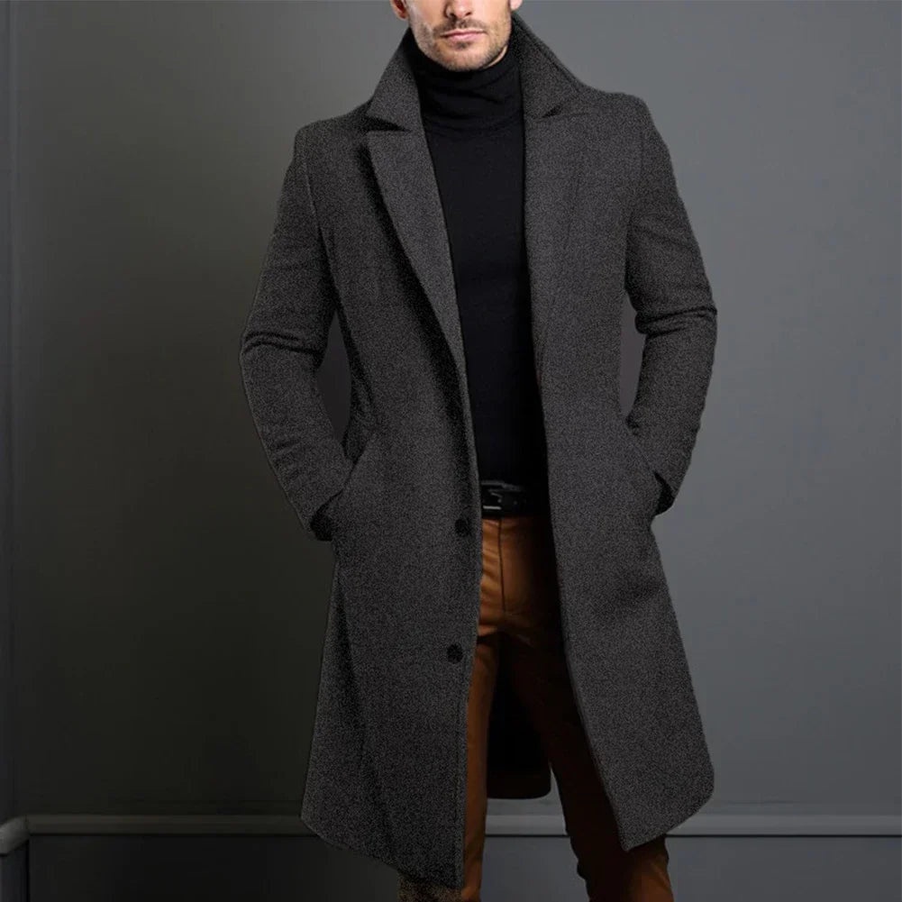 Violet | Elegant Men's Tailored Wool Overcoat Long Silhouette