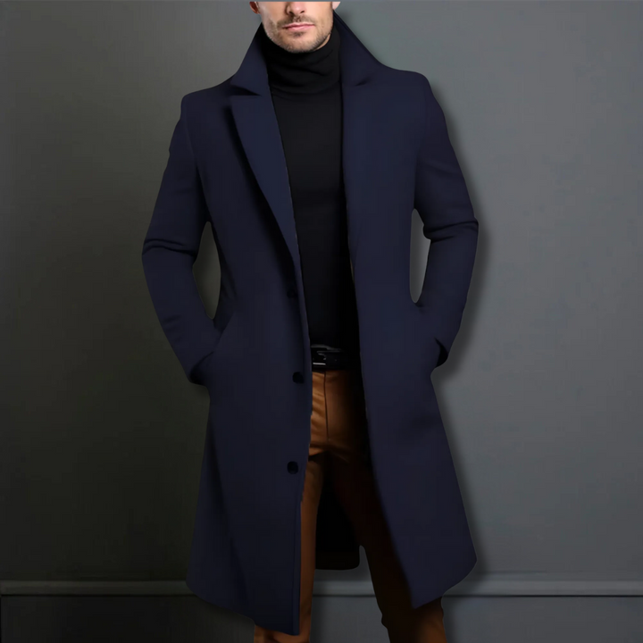 Violet | Elegant Men's Tailored Wool Overcoat Long Silhouette