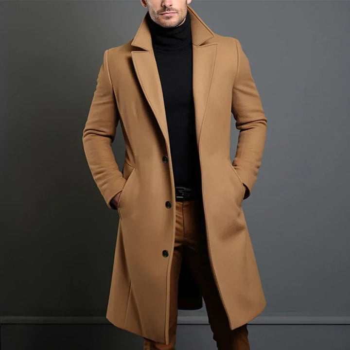 Violet | Elegant Men's Tailored Wool Overcoat Long Silhouette