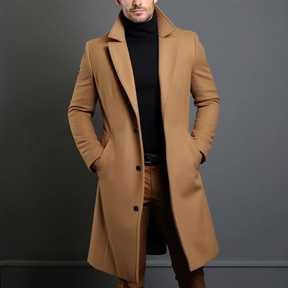 Violet | Elegant Men's Tailored Wool Overcoat Long Silhouette