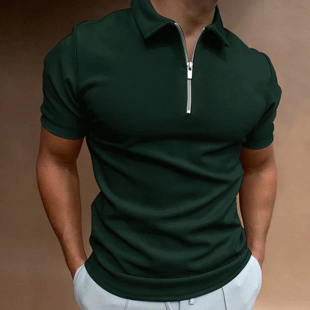 Diana | Sleek Quarter Zip Short Sleeve Polo Shirt