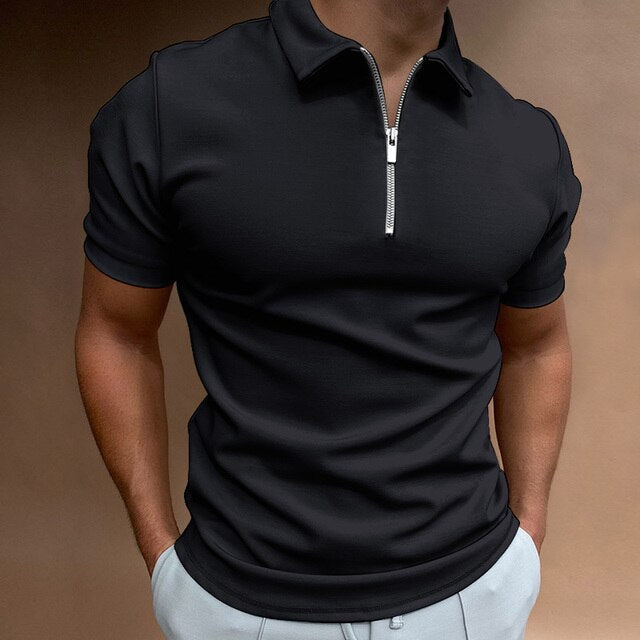Diana | Sleek Quarter Zip Short Sleeve Polo Shirt
