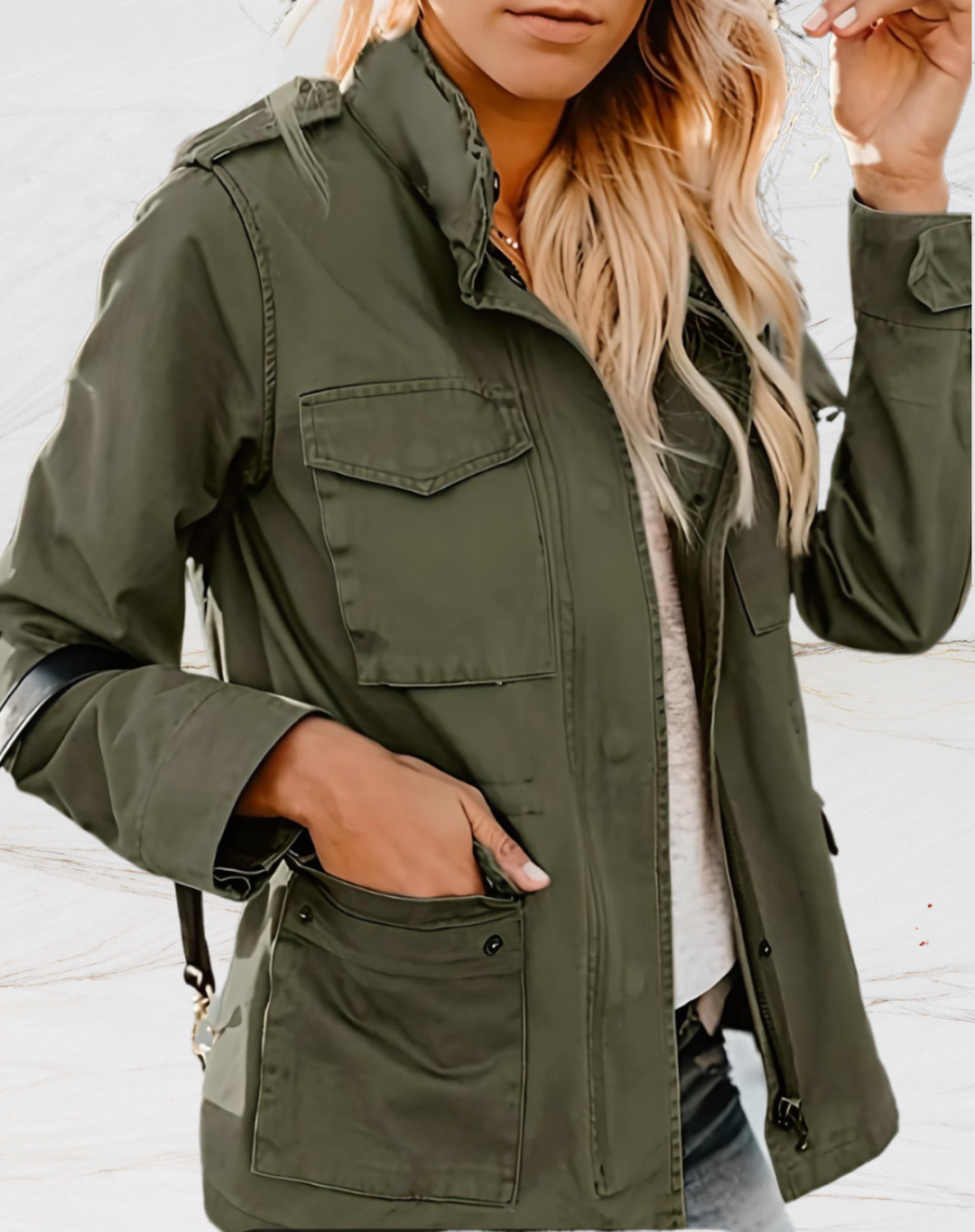 Celine | Elegant Utility Field Jacket With Multiple Pockets
