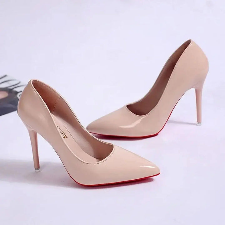 Margot | Sleek Pointed Toe Stiletto Heels With Red Sole