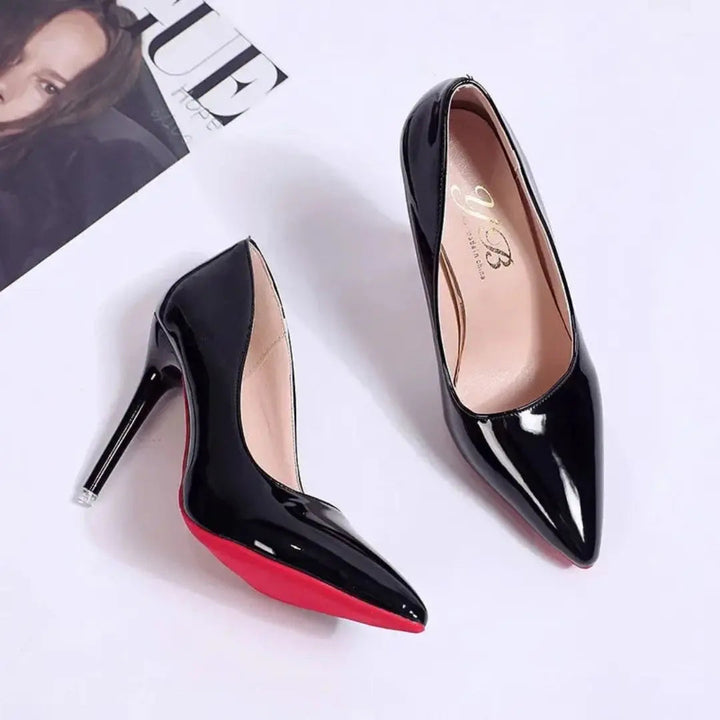 Margot | Sleek Pointed Toe Stiletto Heels With Red Sole