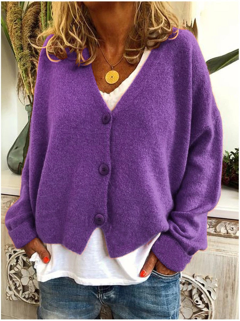 Kira | Cozy V-Neck Button Up Knit Cardigan Women